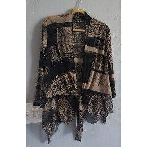 Linn Richie Cardigan Women's Size M,100% Silk, Paisley, Very Good.